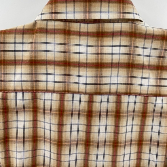 🎁5/$25 BoardSport Shirt Men's Small Button Up Short Sleeve Brown Blue Plaid - Picture 9 of 12